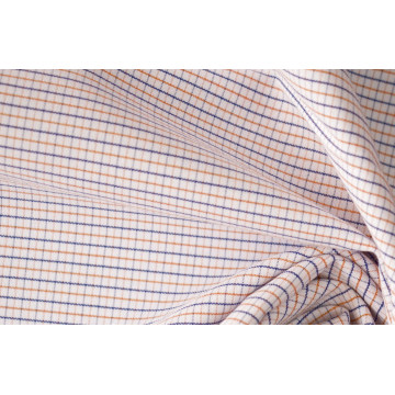 Orange/Navy petit mince vérifie filé teint le tissu pour chemises